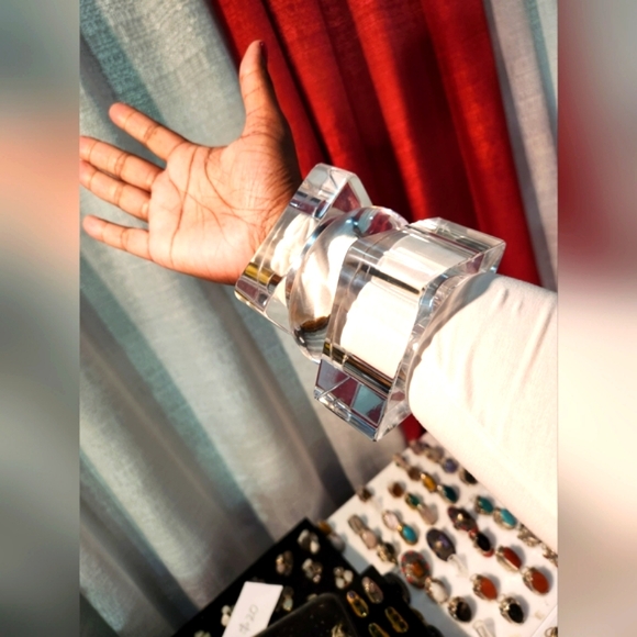 Soft Honey Brown Wide Wooden Bracelet - Light Brown (Medium) - Picture 9 of 9